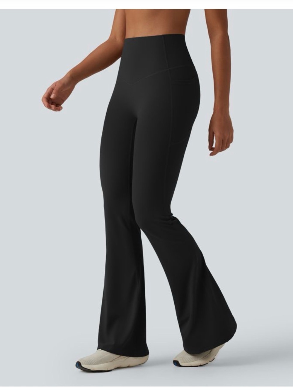 NWT Halara High Waisted Tummy Control Flare Yoga Leggings with Pockets